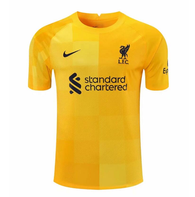 2021/22 Liverpool Yellow Goalkeeper Soccer Jersey Shirt